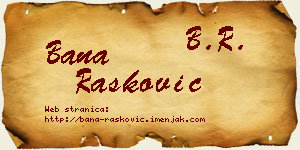 Bana Rašković vizit kartica